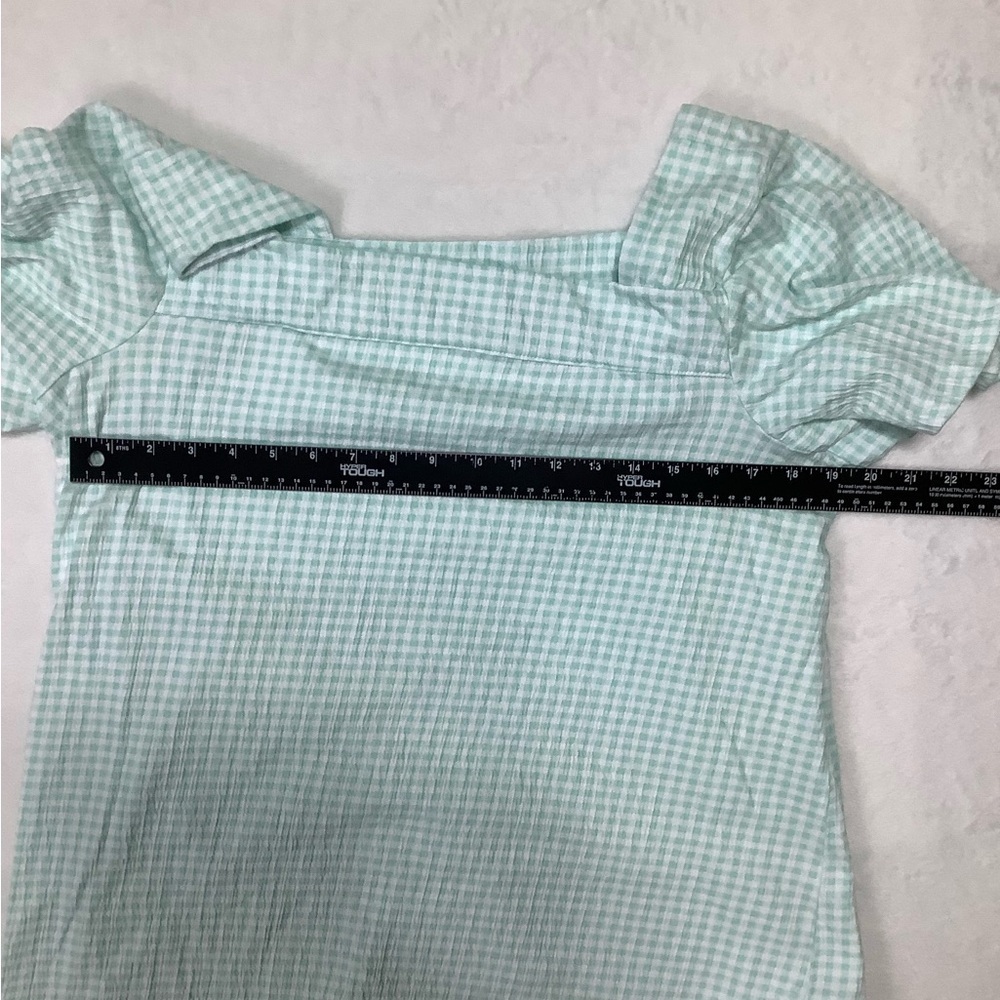 Lands’ End Women’s Teal Green Plaid Top Sz Large - Picture 5 of 6